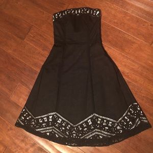 White House Black Market Black Strapless Dress